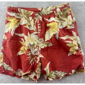 Tommy Bahama Swim Trunks Shorts Mens Small Red Floral Relax Mesh Lined